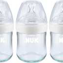 NUK Simply Natural Glass Baby Bottles, 4 oz, 3 Pack