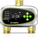 Water Timer for Garden Hose - 2 Zone Sprinkler Controller with Brass Inlet Programmable Hose Timer, Automatic Drip Irrigation System for Yard Lawn Greenhouse