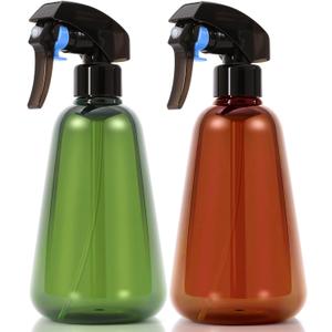 Spray Bottle for Plants 2 Pack, 16oz - Ultra Fine Mist, Plant Mister Empty Spray Bottles Indoor, Leak Proof Misting Water Sprayer Bottle for Gardening, Plant Care, Hair Care, Cleaning Solutions (Green & Brown)