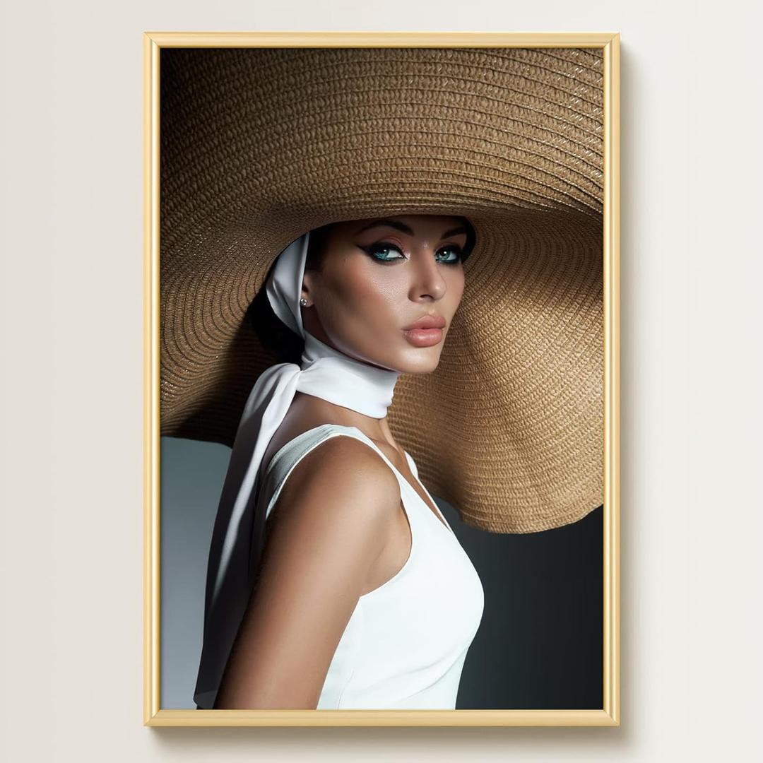 Modern Gold 24x36 Frame - Single Frame, 24 x 36 Poster Frame for Artwork, Puzzles, Photos and Movie Posters Picture Frames, Perfect Christmas Frame