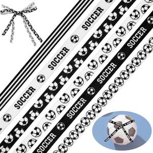 HJZHII 12PCS 30 Yard Lengthen Soccer Ribbons, 3/8Inch Threaded Grosgrain Ribbons Hair Bows Soccer Ribbon Wrapping Craft Ribbon for Present Wrapping Party Decoration Crafting and Sewing