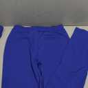 Aro Lora Women's 2 Piece Outfit Casual Solid Open Front Blazer and Pencil Pant Suits Set (Blue, L)