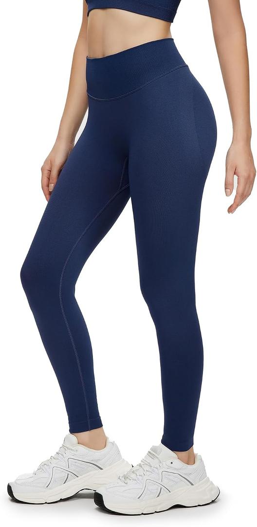 NANJI Seamless Leggings for Women - Scrunch Butt Lifting No Front Seam Mid Waist Squat Proof Active Workout Gym Yoga Pants (Blue, XL)