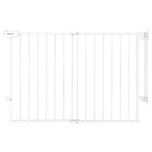 Babelio Baby Gate for Stairs, Kitchen & Doorways, No Bottom Bar| Easy Install| One-Handed Operation| Auto-Close| Hardware Mount Safety Dog Gate (White, 28" H, 29.7-46.5" W)
