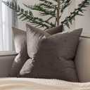 JUSPURBET Ash 20x20 inch Velvet Pillow Covers Set of 2 Decorative Throw Cushion Cases for Living Room Sofa Bedroom Soft Durable Premium Velvet Fabric