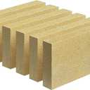 Fire Bricks, FireBrick, High Temperature Insulated Firebricks for Wood Stoves, Fireplaces, Size 9" X 4-1/2" X 1-1/4", Pack of 6, Wood Stove Bricks, Fireplace Brick