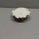 NIKKY HOME Small Vintage Ring Holder Jewelry Dish, Flower Shaped Trinket Display Decorative Metal Tray Classy Birthday Gifts for Women, White