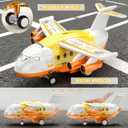Airplane Toys for Toddlers 3-5, Toy Airplane for Boys Age 4-7, Large Spray Transport Airplane Toy with 12 Construction Vehicles, Birthday Gifts for 3 4 5 6 7 8 Years Old
