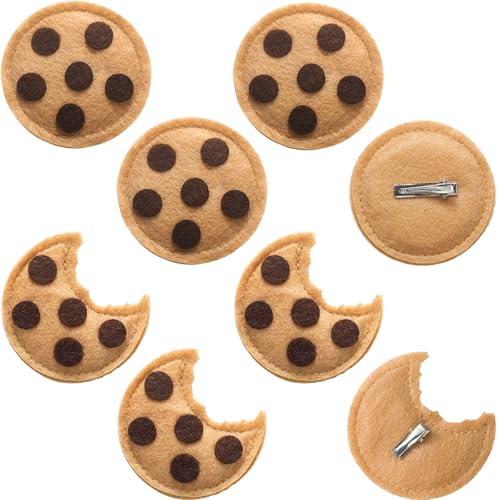 Suncalla 8 Pcs Chocolate Chip Felt Cookies Decor 2.5 Inch Chest Clip Cookies Costume Accessories for Halloween Events Party Supplies Decorations Holiday Gifts