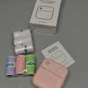 Sticker Printer with 7 Rolls Paper, Portable Mini Sticker Maker Bluetooth Thermal Printer for Photos, DIY,Crafts,Journal,Study,Work, Compatible Phone&Tablet (Blue)