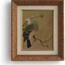 SoochART Gold Wood Framed Canvas Wall Art Vintage Decor, Chinese Bird Painting Prints,8"x10" Picture Frame for Living Room Bathroom Kitchen Bedroom
