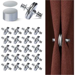 20Pairs Curtain Magnets, ZNJAVX Curtain Magnets Closure with 20pcs Self-Adhesive Patch  Strong Magnetic Curtain Clips to Keep Curtain Closed for Indoor Outdoor, Shower, Bedroom, Office