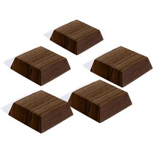 UNIQOOO 12 Pack Trapezoid Walnut Wood Stand |1.2mm Slot for Cardstock, Wedding Table Numbers Holders, Photo Holder, Photo Display Stand for Event Decor, Retail Shop, Cafe Restaurant Menu, Business Card, Name Tag