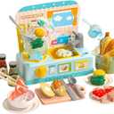 Play Kitchen Toys, Play Cooking Stove, Play Sink Toy, Cookware Pot and Pan, Cutting Play Food Toy, Color Changing Dishes Accessories for Boys Girls
