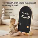 Tiny Land Kids Easel Large 22"x40.5" Writing Area Double-Sided Magnetic Chalkboard & Whiteboard, Wooden Arch Drawing Board with Stand, Toddler Art Easel with Letters & Animal Magnets