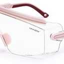UKNOW Safety Goggles Over Glasses, Anti Fog Safety Glasses with Clear Wraparound Lens, ANSI Z87.1 Protective Eyewear