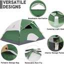 CAMEL CROWN Tents for Camping 2/3/4/5 Person Camping Dome Tent, Waterproof,Spacious, Lightweight Portable Backpacking Tent for Outdoor Camping/Hiking (4 person Army Green/grey)