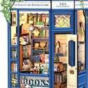 CUTEBEE Book Nook Kit - DIY Miniature House Dollhouse Kit for Adults and Teens, Booknook Tiny House Bookshelf Decor 3D Wooden Puzzle, Gifts for Family, Friends (Literature Bookstore)