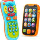 JOYIN Baby Learning Phone and Remote Toy for Toddler, Fun Smartphone Toys with Music for Infants, Boys or Girls, Holiday Stocking Stuffers, Kids Birthday Gift