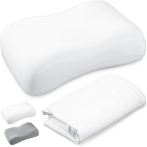 Sleep Cervical Neck Pillowcase (Only Pillowcase) Breathable Cold Pillow Cover for Side & Back Sleepers Orthopedic Cervical Shape(White)