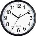 Bernhard Products Black Wall Clock Silent Non Ticking 10 Inch Bold Quality Quartz Battery Operated Round Easy to Read Home/Kitchen/Office/Classroom/School Clocks, Sweep Movement