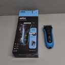Braun Electric Series 3 Razor with Precision Trimmer, Rechargeable, Wet & Dry Foil Shaver for Men, Blue/Black, 4 Piece