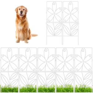 ShopLaLa Garden Fence (10 Panels) 12.5in(L) x 31in(H) Rustproof White Metal Wire Decorative Floral Flower Bed Edging for Landscape, Animal Barrier Fencing Small Dog Yard Gate Fences Tall Outdoor Decor