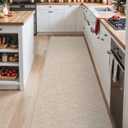 DEXI Hallway Runner Rug 2'4"x8', Non Slip Rubber Backed Runners Carpet, Ultra Thin Entryway Rugs Indoor for Kitchen Hallway Entrance Bedroom, Beige