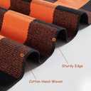 OJIA 2PCS Fall Door Mat Combo Set Halloween Doormat, 3'x5' Black and Orange Buffalo Plaid Rug and Imitation Coir Fall Doormat, Autumn Welcome Mat Outdoor Porch Decor Thanksgiving Front Door Mats