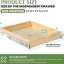 Wooden Pull Out Cabinet Organizer, 18" W x 21" D x 3" H, Soft Close