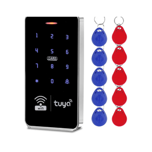 Waterproof Access Control Keypad Home Security System Tuya Smart Remote Unlock Including 10Pcs Key Rings (Silver) Pack of 4