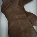 DREAM PAIRS Women's Square Toe Cowboy Cowgirl Boots Embroidered Mid Calf Western Boots Fashion Dress Low Chunky Heel Boots for Theme Party Country Concert (7, Brown-pu)