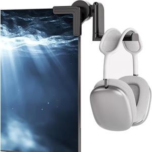 KDD Headset Stand for Monitor - Adjustable Headphone Holder with 360 Degree Rotation - Headphone Hanger for Desk - Sturdy and Space-Saving Design Cubical Accessories for Work