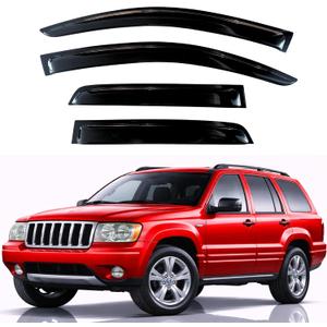 KPY Rain Guards Fit for 1999-2004 Jeep Grand Cherokee, Out-Channel Window Visors Vent Wind Deflectors 4PC, Car Accessories for 2004 Ford Ecosport (Brazil)
