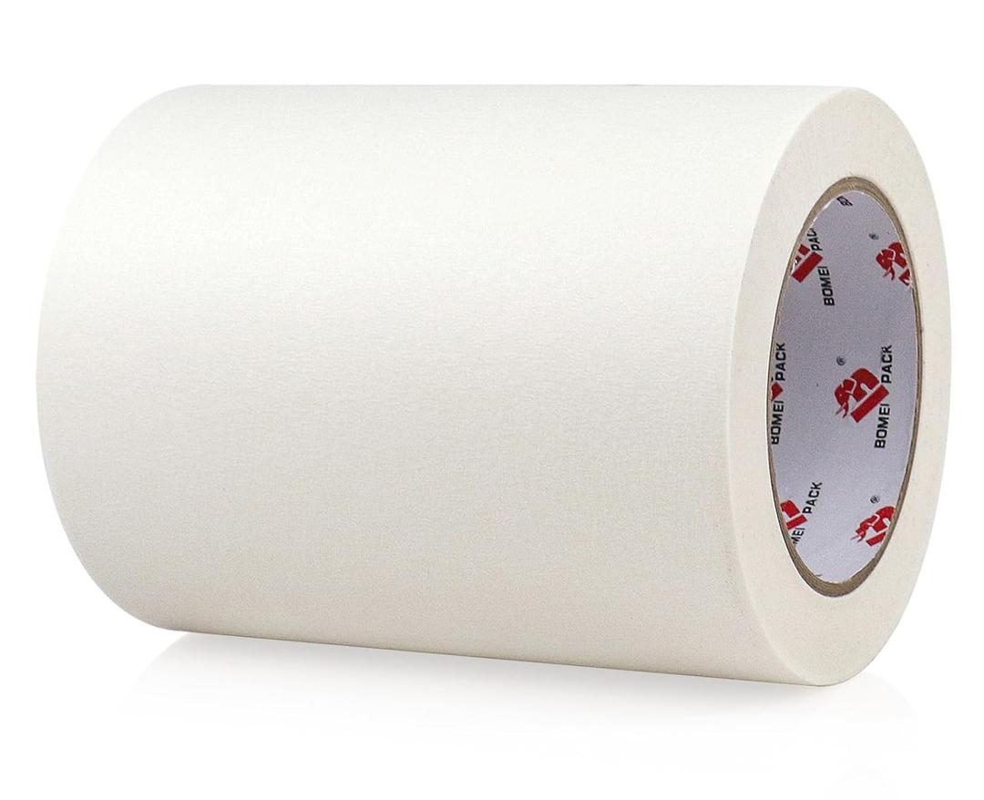 BOMEI PACK Wide Painters Tape 6 Inch, Crepe Paper General Purpose Wide White Masking Tape, 55 yds Length, Multi-Surface Adhesive Painting Tape, for Painting, DIY, Arts, Crafts, Labeling