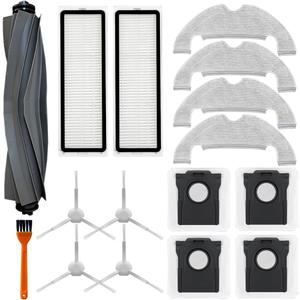 D10 Plus gen 2 Replacement Parts Accessories Compatible with Dreame D10 Plus Gen 2 Robot Vacuum Cleaner, Including 1 Main Brush, 2 Hepa Filters, 4 Mop Pads, 4 Edge-Sweeping Brushes, 4 Dust Bag