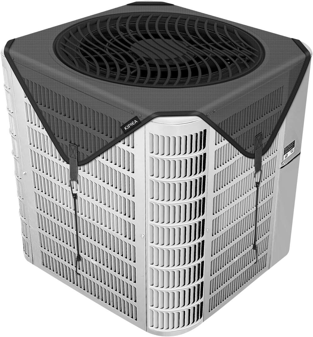 Kipiea Central Air Conditioner Mesh Covers for Outside Units, Top Universal Upgrade Mesh Outdoor AC Unit Cover Defender for All Seasons (32" x 32")