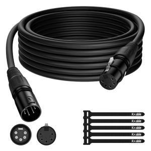5 Pin DMX Cable 15FT, DMX512 XLR 5-Pin Male to Female Stage Light Cable, Premium Signal Transmission for Stage Lighting, Controller, Audio Equipment, Self-locking Connectors, 110 Nominal Impedance