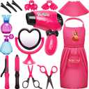 Kids Toys for Girls,Pretend Play Hair Salon Set for Little Girl,Little Toddler Girl Toys Doll Accessories,Kids Hair Salon Playset Toys for 3 4 5 6 7 8 9 Year Old Girls Christmas Brithday Gifts Ideas (Pink)