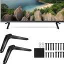 Ipetboom Universal Tv Mount Stand with Screws Stable Tabletop Television Brackets for 32 to 55 Inch Tvs Non-Slip Base Easy Installation Durable Tv Holder Legs Set