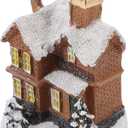 CONGARTENO 1pc Christmas Resin Small House Ornaments for Home Decoration Festive Tabletop Decor Unique Xmas Scene Accessories for Holiday Celebrations (Multicolor)
