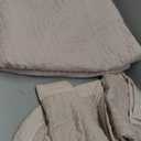 HYMOKEGE Beige Queen Comforter Set Seersucker 7 Pieces, All Season Luxury Bed in a Bag for Bedroom, Bedding Set with Comforters, Sheets, Pillowcases & Shams