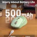 SEUNKWANG EWEADN Q5 Wireless Mouse, BT & 2.4G Computer Mice with Visible Battery Indicator, 1600 DPI, Rechargeable Bluetooth Mouse, 6 Button Portable Silent Computer Mouse for Laptop/PC/Mac - Green
