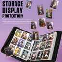 Baseball Card Binder with Sleeves, 720 Pockets Sport Card Binder Compatible with Topps, Upper Deck, Panini 2.5" x 3.5" Trading Card, Metal O-Ring, Zipper, Transparent Sleeves, PU Cover