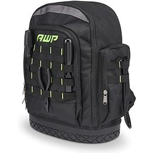 AWP Extreme Tool Backpack, Rugged Polyester Jobsite Backpack with Waterproof Molded Base, Padded Shoulders and Waist Straps, 23 Tool Storage Pouch Pockets, 1L-22419-2