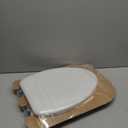 Mayfair Padded Toilet Seat with Chrome Hinges, Soft Vinyl over Wood Core Seat, Made in USA, Elongated, White