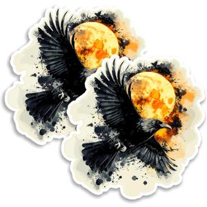 2 x Crow Magnet 4 Inch 2-Pack Corvus  Strong Vinyl Decorative Animal Magnets for Fridge Locker Kitchen Office  Cute Fun Aesthetic Cool Durable & Long-Lasting Souvenir ID44999
