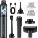 Car Vacuum Portable with 16000Pa Powerful Suction, Handheld Vacuum Cordless Rechargeable Blow & Suction 4 in 1, Small Vacuum Cleaner for Car, Home, Office, Outdoor (Grey) (Gray)