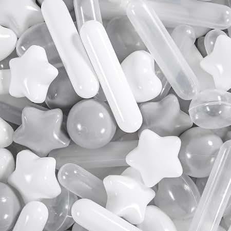150 PCS Ball Pit Balls 2.1-2.2” Free Crush Proof Plastic Ball for Baby and Toddler -Grey/White Colors with Zip Storage Bag,Baby Pool Water Toys,Kiddie Pool
