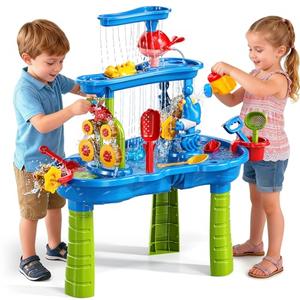 Kenthoris Water Table for Toddlers 1-3, Toddler Outdoor Toys Kids Summer Beach Backyard Pool Splash Activities Playsets, Water and Sand Activity Sensory Playset for Toddlers 1.5+ Years Old